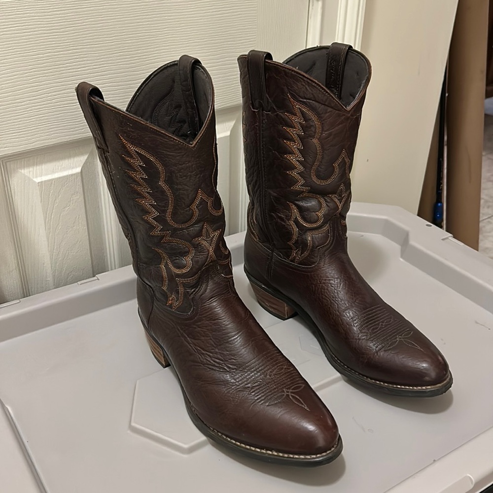 MEN'S ABILENE Bison Leather Cowboy Boots Sz 13 EE